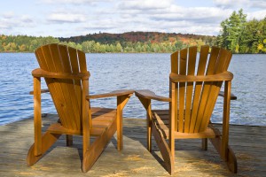 Chairs on a deck off Seneca Lake