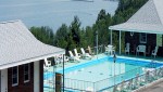 Glen Motor Inn outdoor pool overlooking Seneca Lake