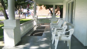 Villager Manor front porch in downtown Watkins Glen