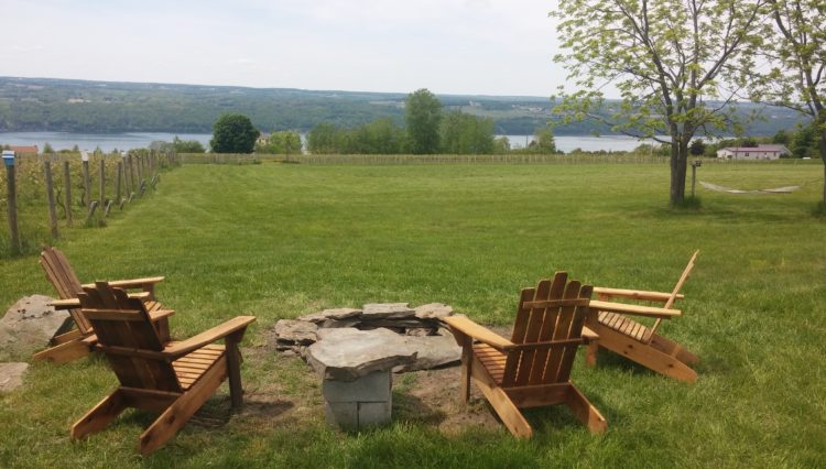 Vineyard Villas outdoor lakeview with fire pit